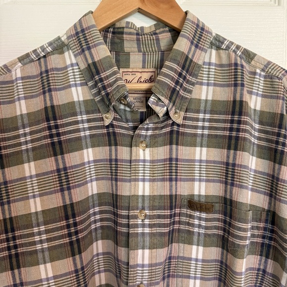 Woolrich Shirt Gingham Check Mens Short Sleeve 100% Cotton Button Up XL - Picture 3 of 9